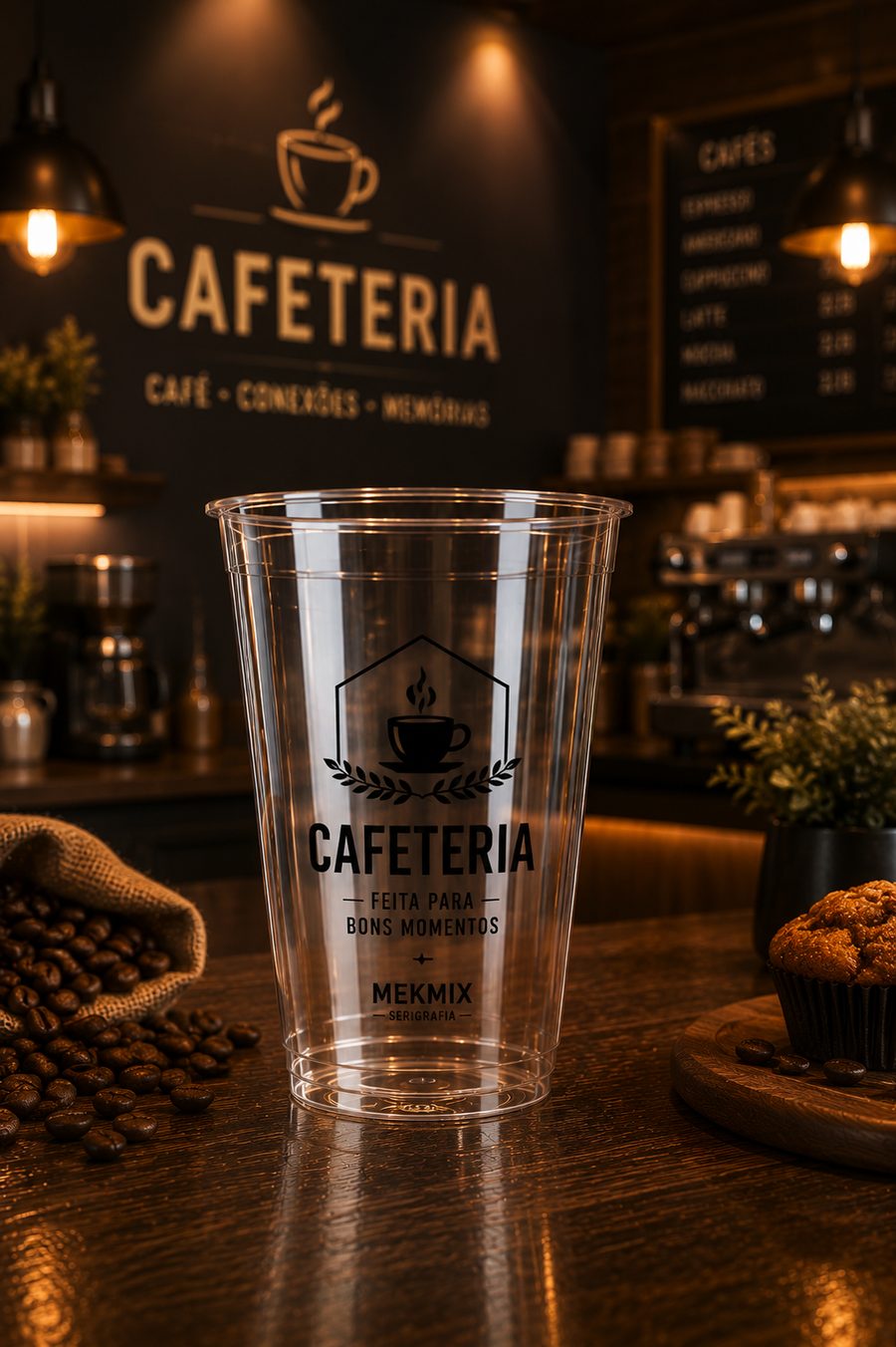 Copo personalizado para cafeteria, modelo 1