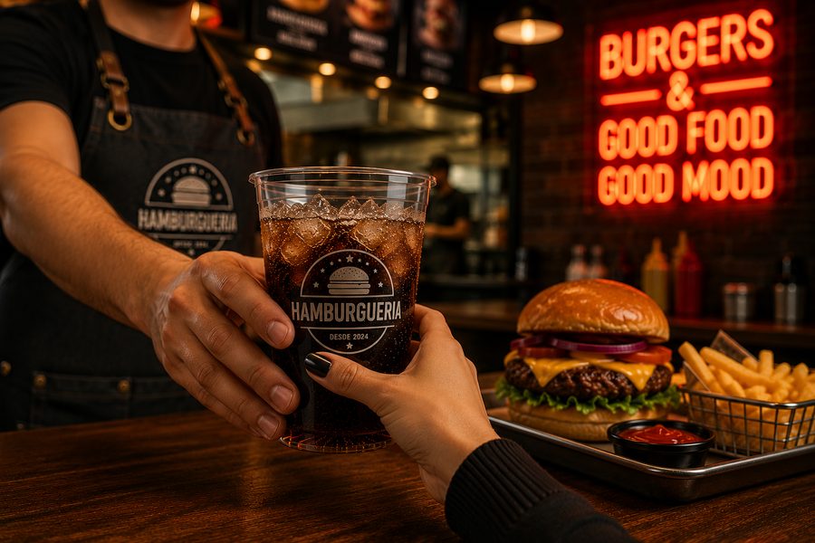 Copo personalizado para hamburgueria, modelo 2